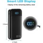 Batería Externa 27.000mAh, 22.5W Power Bank PD3.0 QC4.0 USB C PD Cargador Portátil Carga Rápida con Pantalla LCD y Outputs para