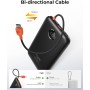 VIYISI Batería Externa 10000 Mah Ultrafino, QC 22,5w Power Bank Carga Rápida con Cable USB C Integrado PD 20W Compatible con