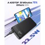Batería Externa 20000mAh - A ADDTOP 22,5W Carga Rápida Powerbank 2 USB C Entrada&Salida 1 USB A Salida, Cargador Portátil