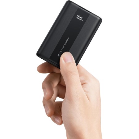 VRURC Batería Externa 20000mAh Mini Power Bank Carga Rapida 22.5W PD & QC 3.0 USB C Cargador Portatil compacta con 3 Entrada & 4
