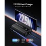 VRURC Batería Externa 20000mAh Mini Power Bank Carga Rapida 22.5W PD & QC 3.0 USB C Cargador Portatil compacta con 3 Entrada & 4