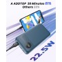 Batería Externa 20000mAh - A ADDTOP 22,5W Carga Rápida Powerbank 2 USB C Entrada&Salida 1 USB A Salida, Cargador Portátil