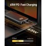 VEEKTOMX Power Bank 65W, 20000mAh Bateria Externa para Laptop con Cable USB C a C de 100W (1.5m), PD Quick Charge 3.0 Power Bank