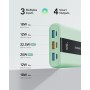 VRURC Batería Externa 20000mAh Mini Power Bank Carga Rapida 22.5W PD & QC 3.0 USB C Cargador Portatil compacta con 3 Entrada & 4
