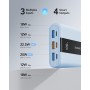 VRURC Batería Externa 20000mAh Mini Power Bank Carga Rapida 22.5W PD & QC 3.0 USB C Cargador Portatil compacta con 3 Entrada & 4