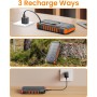 Cargador Solar Power Bank 27000mah - Riapow 22,5W Carga Rápida Batería Externa Inalámbrica con 2 Cables Integrado y Linternas,