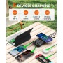 Cargador Solar Power Bank 27000mah - Riapow 22,5W Carga Rápida Batería Externa Inalámbrica con 2 Cables Integrado y Linternas,