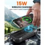 Cargador Solar Power Bank 27000mah - Riapow 22,5W Carga Rápida Batería Externa Inalámbrica con 2 Cables Integrado y Linternas,