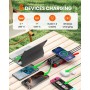 Cargador Solar Power Bank 27000mah - Riapow 22,5W Carga Rápida Batería Externa Inalámbrica con 2 Cables Integrado y Linternas,