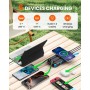 Cargador Solar Power Bank 27000mah - Riapow 22,5W Carga Rápida Batería Externa Inalámbrica con 2 Cables Integrado y Linternas,