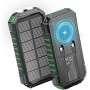 Cargador Solar Power Bank 27000mah - Riapow 22,5W Carga Rápida Batería Externa Inalámbrica con 2 Cables Integrado y Linternas,