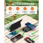 Cargador Solar Power Bank 27000mah - Riapow 22,5W Carga Rápida Batería Externa Inalámbrica con 2 Cables Integrado y Linternas,