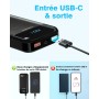 Batería Externa 27.000mAh, 22.5W Power Bank PD3.0 QC4.0 USB C PD Cargador Portátil Carga Rápida con Pantalla LCD y Outputs para