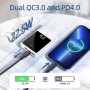 Batería externa superrápida de 22,5 W con 10000 mAh, salidas y entradas USB-C, cargador de teléfono portátil, mini batería