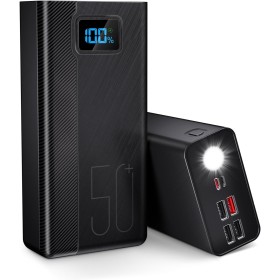 50000mAh Power Bank：22.5W Batería Externa de Carga rápida con Gran Capacidad y 5 Salidas y 3 entradas 2.5×20000 mAh