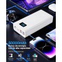 50000mAh Power Bank：22.5W Batería Externa de Carga rápida con Gran Capacidad y 5 Salidas y 3 entradas 2.5×20000 mAh