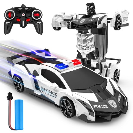 Coche Teledirigido Niños 3 4 5 6 7 8 9 Años, 2 en 1 Radiocontrol Transformar RC Cars/Robots Rotación 360° Coches Juguetes