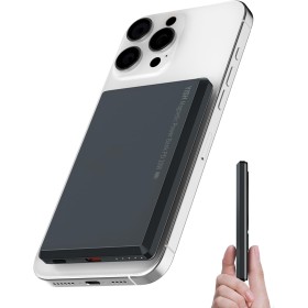 YISH Batería Externa mag-Safe Powerbank: 5000mAh 9MM Slim Magnetica Powerbank Inalambrico Cargador Portátil con USB-C Carga