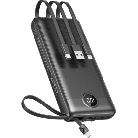 Power Bank 20000mAh, VEEKTOMX Bateria Externa USB C Cargador Portatil con Cables Integrados, 5 Salidas y 2 Entradas Powerbank