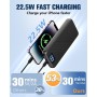 Power Bank 10000mAh, 22.5W Bateria Externa Carga Rapida, Bateria Portatil PD3.0 QC4.0 Cargador Portátil USB C Input & Output con