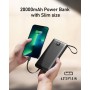 Power Bank 20000mAh, VEEKTOMX Bateria Externa USB C Cargador Portatil con Cables Integrados, 5 Salidas y 2 Entradas Powerbank