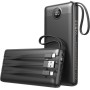 Power Bank 20000mAh, VEEKTOMX Bateria Externa USB C Cargador Portatil con Cables Integrados, 5 Salidas y 2 Entradas Powerbank