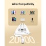 Power Bank 20000mAh, VEEKTOMX Bateria Externa USB C Cargador Portatil con Cables Integrados, 5 Salidas y 2 Entradas Powerbank