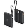 VRURC Power Bank 10000mAh con 4 Cables Integrados, batería de Carga rápida USB C de 22,5 W, Pantalla LED de Power Bank móvil