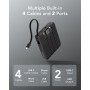 VRURC Power Bank 10000mAh con 4 Cables Integrados, batería de Carga rápida USB C de 22,5 W, Pantalla LED de Power Bank móvil