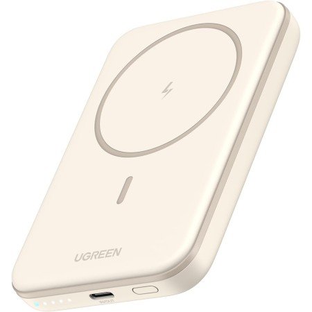 UGREEN Nexode Power Bank Magnético 5000mAh, Batería Externa Carga Rápida PD15W con Cable USB C, Cargador Portátil Inalámbrico