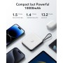 VRURC Power Bank 10000mAh con 4 Cables Integrados, batería de Carga rápida USB C de 22,5 W, Pantalla LED de Power Bank móvil