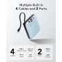VRURC Power Bank 10000mAh con 4 Cables Integrados, batería de Carga rápida USB C de 22,5 W, Pantalla LED de Power Bank móvil