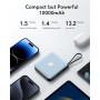 VRURC Power Bank 10000mAh con 4 Cables Integrados, batería de Carga rápida USB C de 22,5 W, Pantalla LED de Power Bank móvil