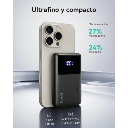 INIU Power Bank, 22.5W 10000mAh Bateria Externa Carga Rapida, Bateria Portatil PD3.0 QC4.0 Powerbank USB C Input&Output