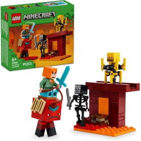 LEGO Minecraft La Batalla de Lava del Inframundo Juguete de Construcción con Figura de Álex con Armas y Espada y Más Personajes,