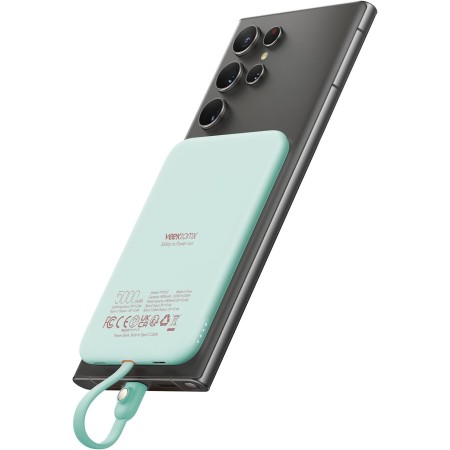 VEEKTOMX Bateria Portatil USB C 5000mAh, Compacto Power Bank con Cable Integrado Tipo C (Non Inalambrico Carga Powerbank),