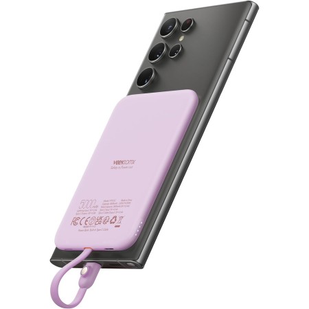 VEEKTOMX Bateria Portatil USB C 5000mAh, Compacto Power Bank con Cable Integrado Tipo C (Non Inalambrico Carga Powerbank),