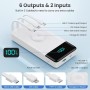 Power Bank 10800mAh con 3 Cables Integrados & Cargador para Apple Watch, 6-in-1 Bateria Externa PD 25W+QC4.0 USB C Carga Rapida