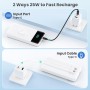 Power Bank 10800mAh con 3 Cables Integrados & Cargador para Apple Watch, 6-in-1 Bateria Externa PD 25W+QC4.0 USB C Carga Rapida