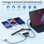 Power Bank 10800mAh con 3 Cables Integrados & Cargador para Apple Watch, 6-in-1 Bateria Externa PD 25W+QC4.0 USB C Carga Rapida