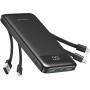 Charmast Power Bank 10000mAh con Cables Integrados,USB C Cargador Portátil 5V/3A Batería Externa portátil Pantalla LED Digital