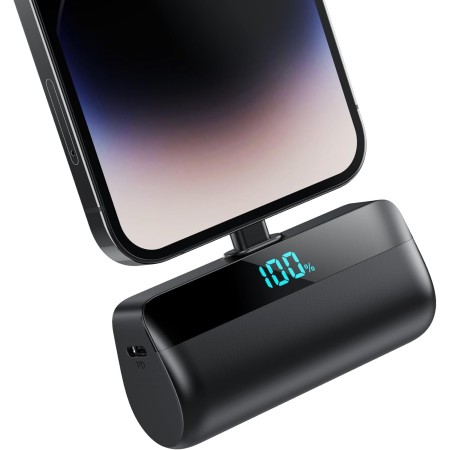 Feob Mini Power Bank para iPhone, 5200mAh 20W PD Cargador Portátil Ultra Compacto Batería Externa Powerbank con Pantalla Digital