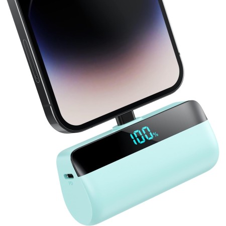 Feob Mini Power Bank para iPhone, 5200mAh 20W PD Cargador Portátil Ultra Compacto Batería Externa Powerbank con Pantalla Digital
