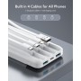 Charmast Power Bank 10000mAh con Cables Integrados,USB C Cargador Portátil 5V/3A Batería Externa portátil Pantalla LED Digital