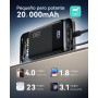 INIU 45W Power Bank, 20000mAh Batería Externa Carga Rapida con Cable USB-C Integrado, Computadora Portátil Pequeño Powerbank