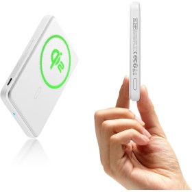ESR Batería MagSafe Certificada Qi2, Cargador Portátil de Carga Rápida de 5 000 mAh y 15 W, Batería Ultracompacta de 1,4 cm,