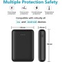 Mini Power Bank 10.000 mAh Ultra Compacto 2 Puertos USB 2.4 A Carga Rápida Batería de Backup Cargador Portátil Universal para