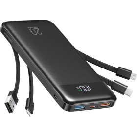 Charmast Power Bank 20000mAh Bateria Portatil USB con Cables Bateria Externa USB C Carga rapida PD 20W Powerbank con Pantalla
