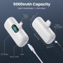 Feob Mini Power Bank, 5000mAh USB C Cargador Portátil 15W PD Carga Rapida Batería Externa Compacto Powerbank con Pantalla LCD