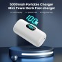 Feob Mini Power Bank, 5000mAh USB C Cargador Portátil 15W PD Carga Rapida Batería Externa Compacto Powerbank con Pantalla LCD